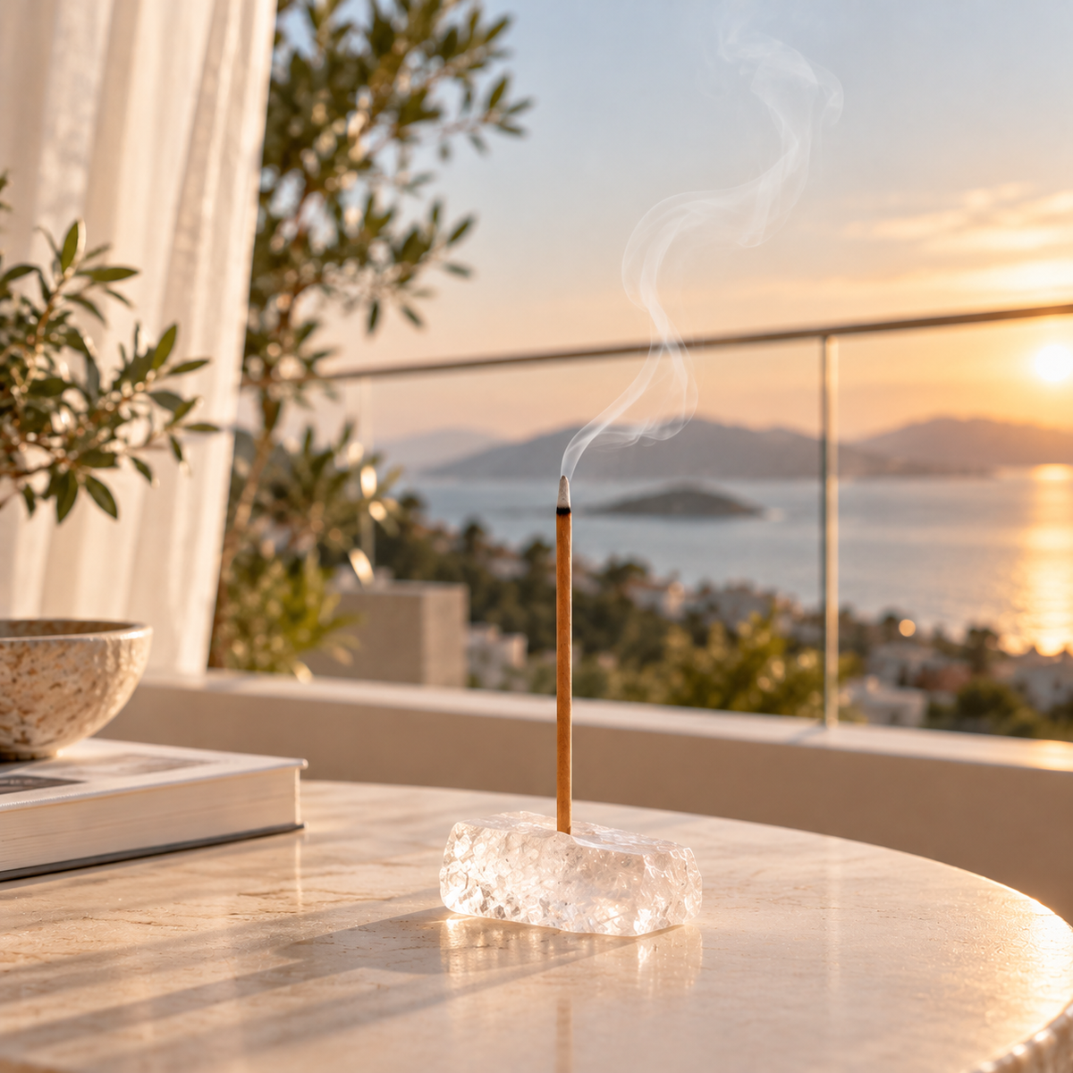 Clear Quartz Incense Holder