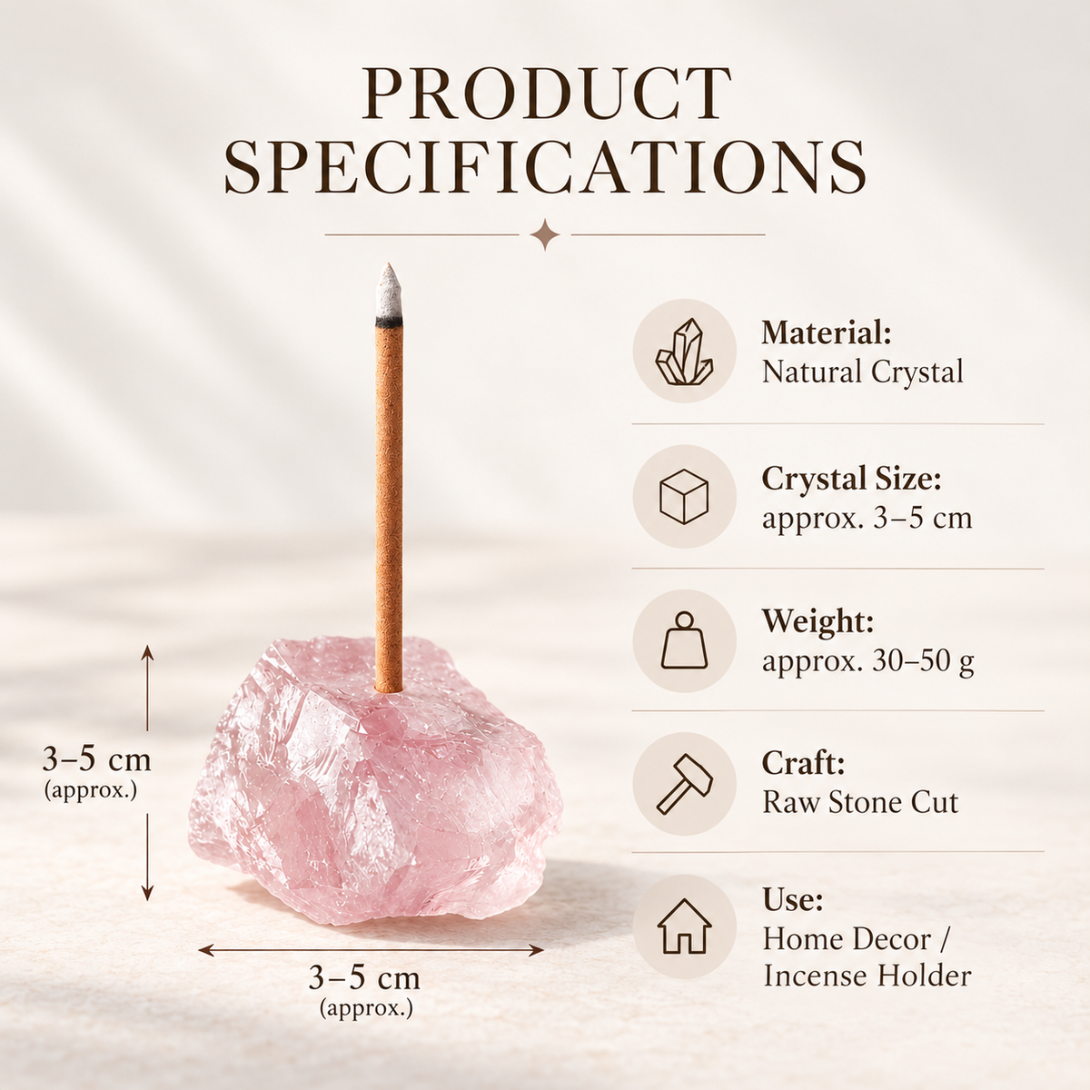 Rose Quartz Incense Holder