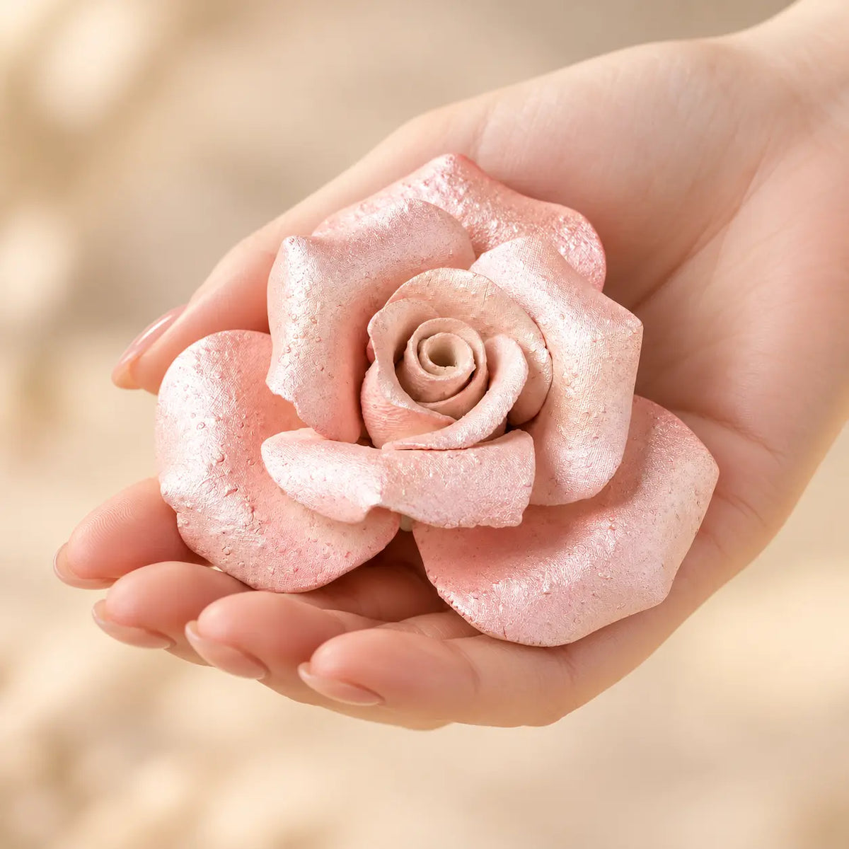 MORIVA-20261021-P006-05 | Pink Ceramic Rose Incense Holder
