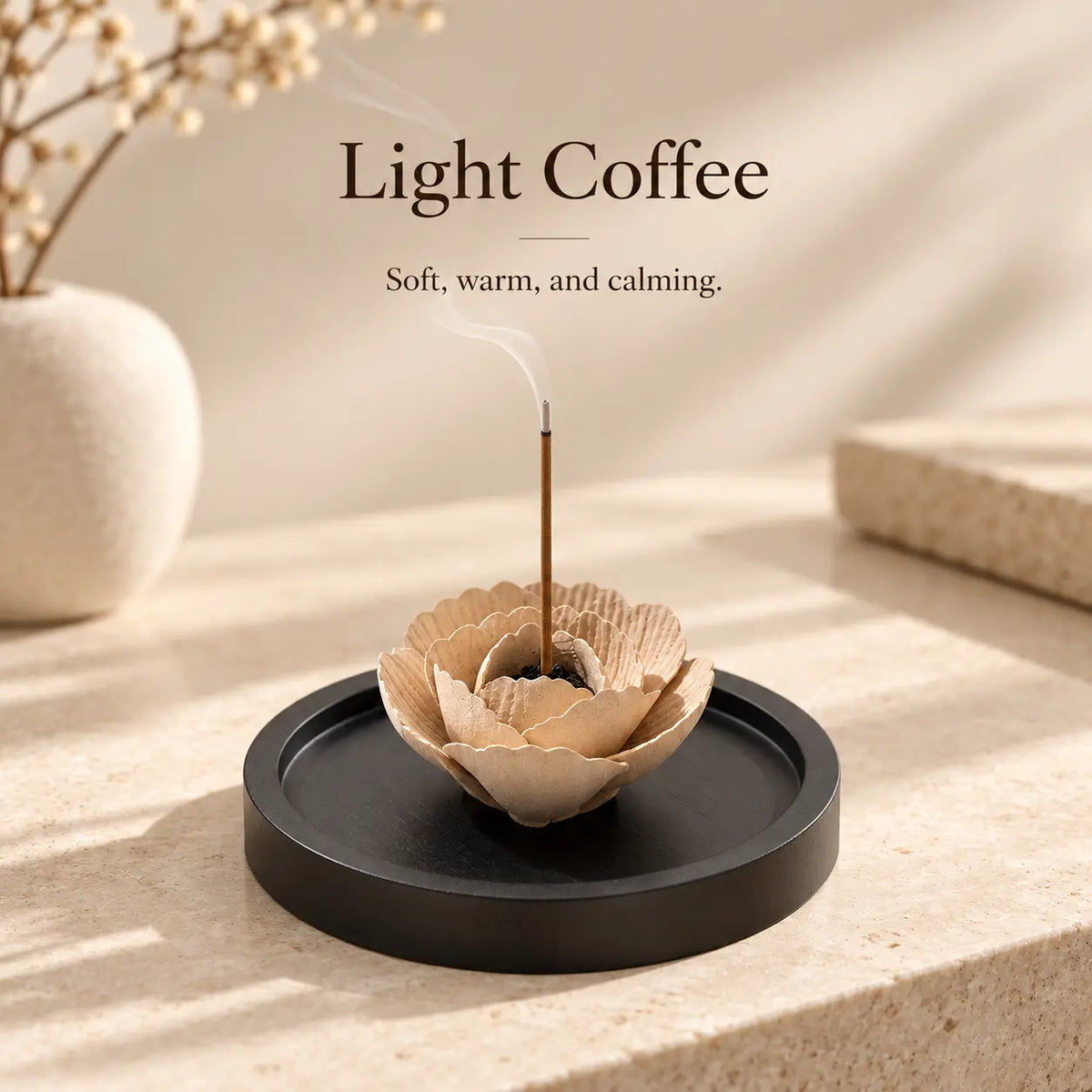 MORIVA-20261021-P007-04 | Ceramic Flower Incense Holder with Base Tray