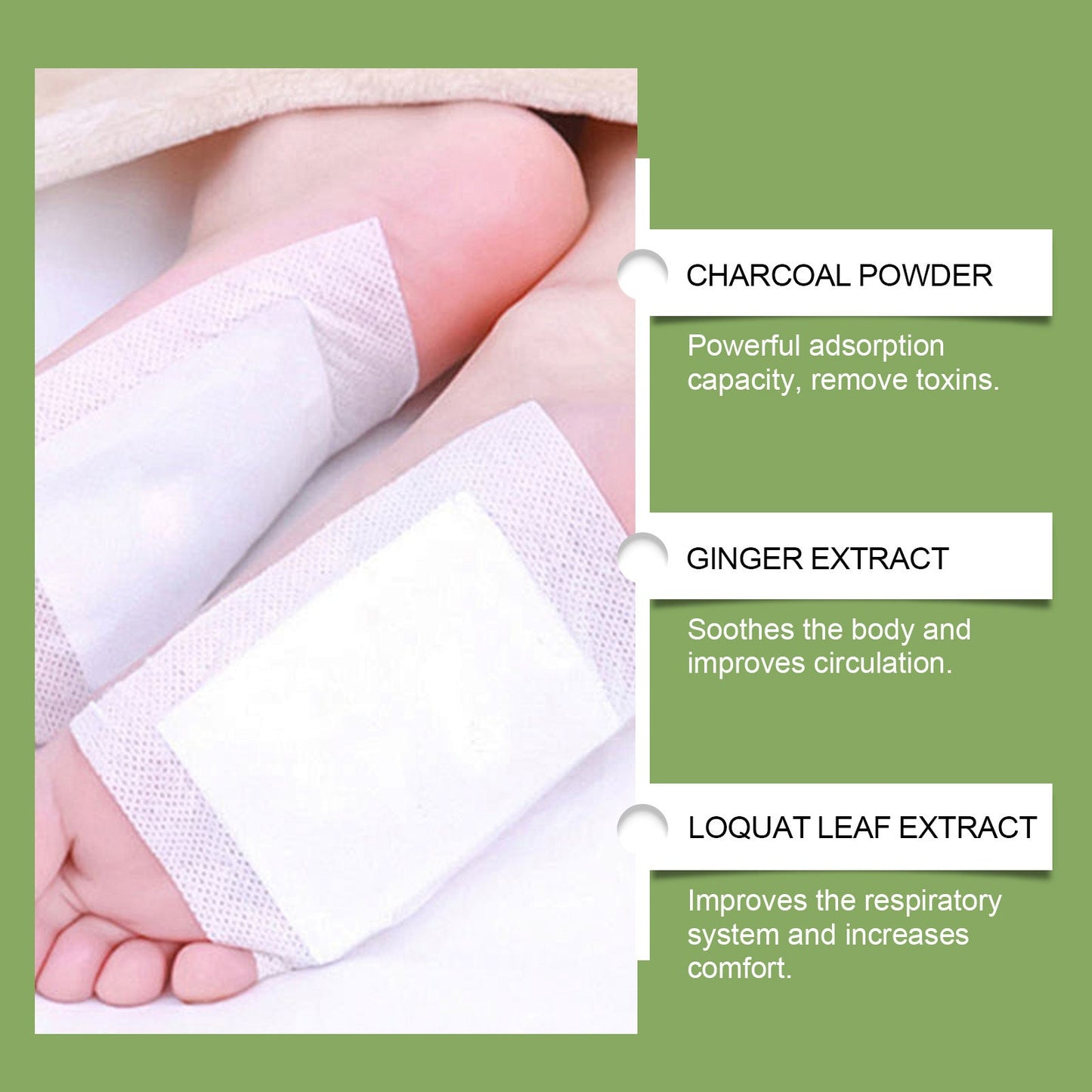 HOUKEA Bamboo Charcoal Foot Patches Gentle Daily Foot Cleaning and Body Care Bamboo Charcoal Foot Care Patch - moriva