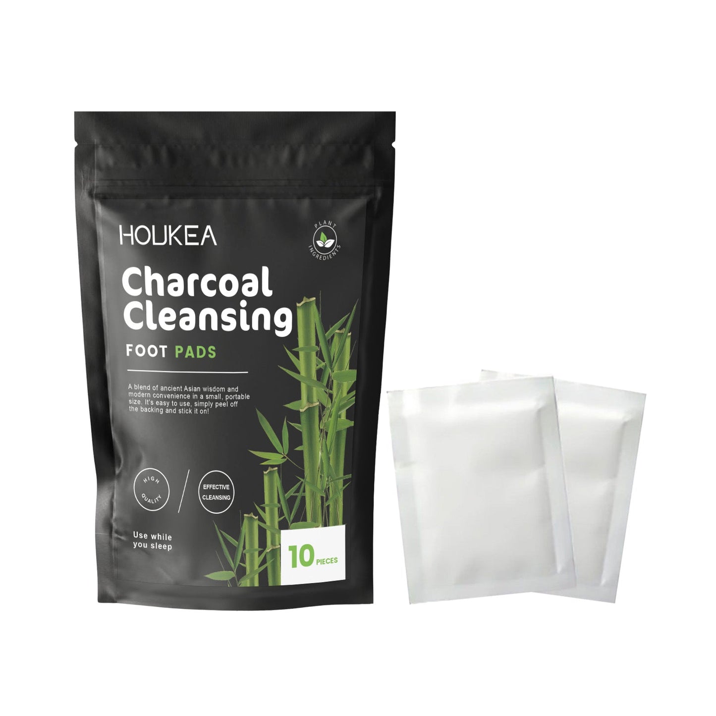 HOUKEA Bamboo Charcoal Foot Patches Gentle Daily Foot Cleaning and Body Care Bamboo Charcoal Foot Care Patch - moriva